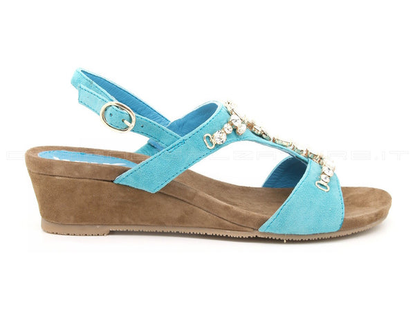 Melluso walk sandali zeppa donna turchese